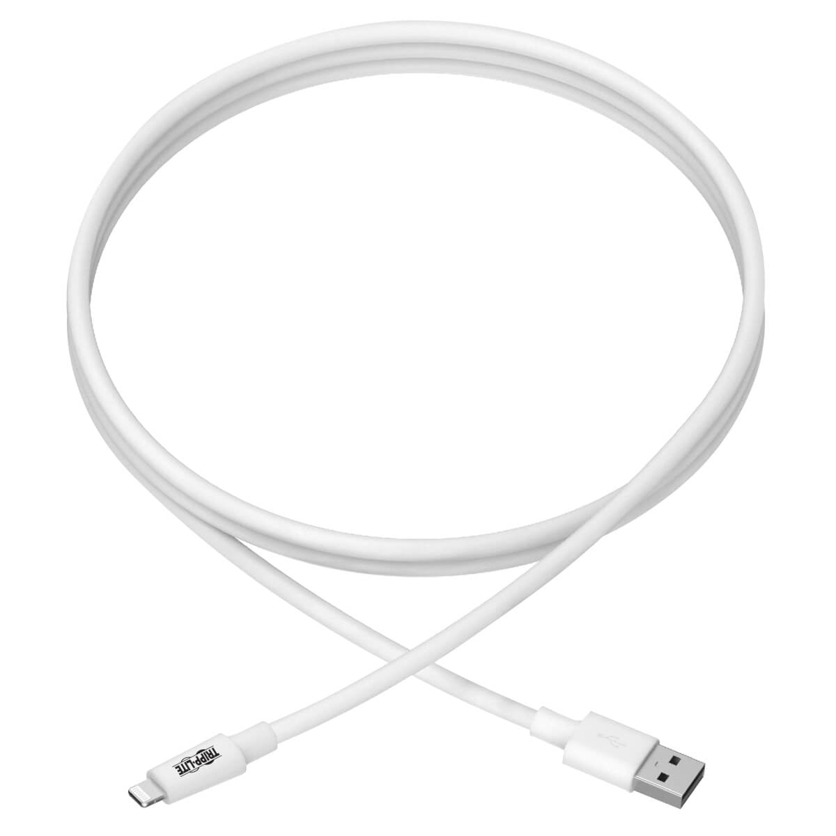 Cable de Carga Certificado MFi USB Tripp Lite M100-010-WH, A Macho - Lightning Macho, 3.05 Metros, Blanco, para iPod/iPhone/iPad