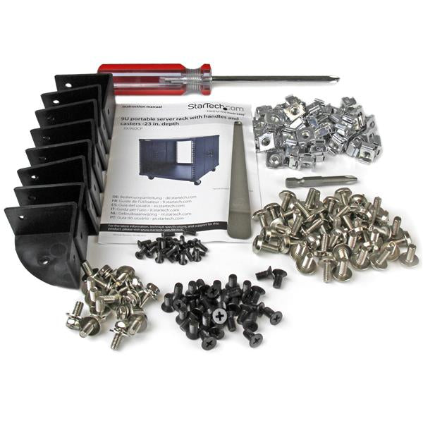 RACK PORTATIL 9U CON MANIJAS RACK GABINETE PARA SERVIDORES .