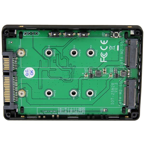 StarTech.com Adaptador Doble M.2 NGFF a SATA con RAID - SATA/600 - Serie ATA/600 Controlador - 0, 1, Concatenation, JBOD RAID Levels