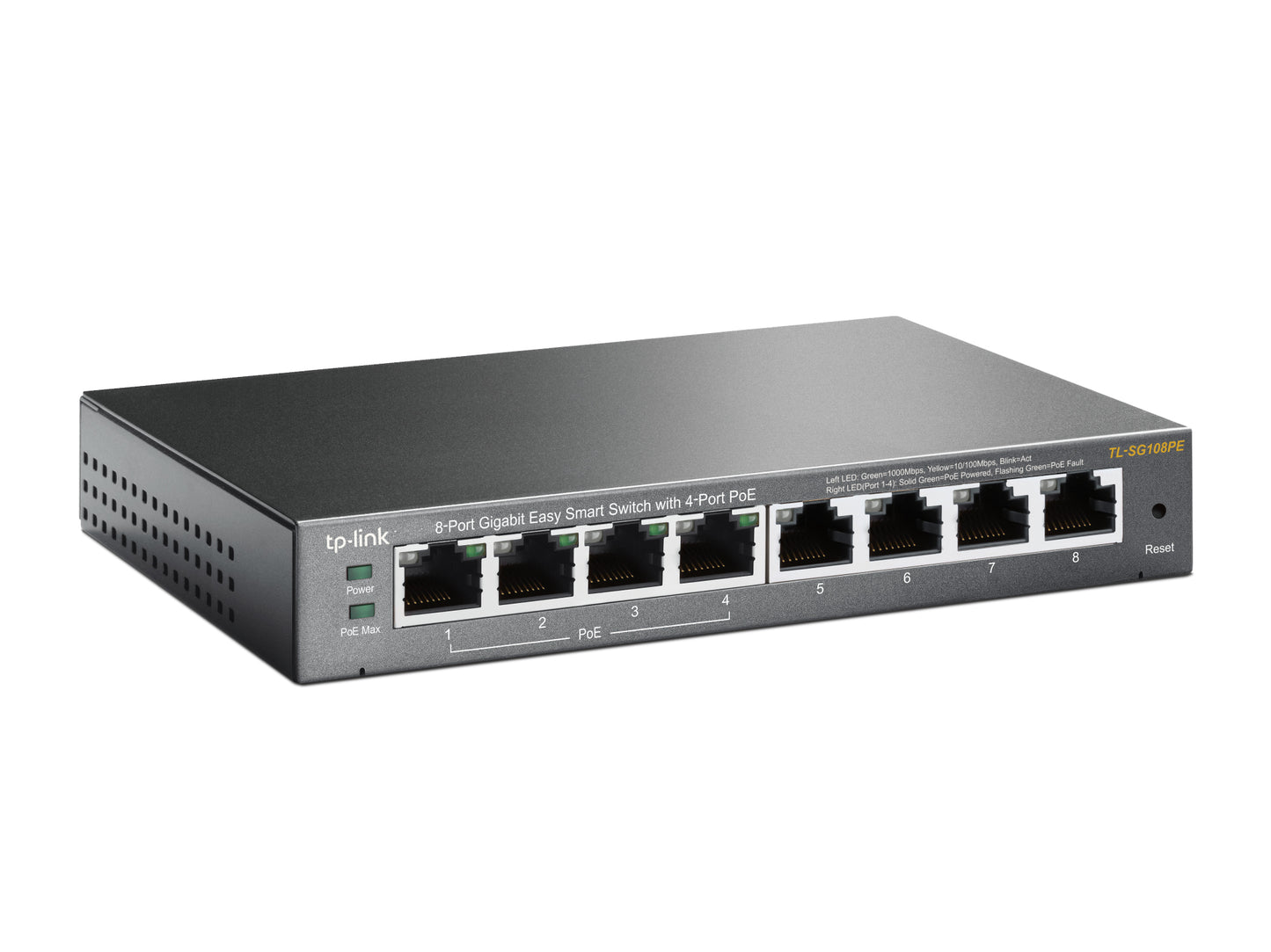 TP-LINK SWITCH EASY SMART DE 8 PUERTOS PERP GIGABIT CON 4 PUERTOS POE