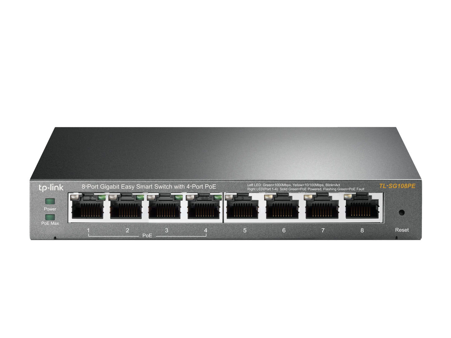 TP-LINK SWITCH EASY SMART DE 8 PUERTOS PERP GIGABIT CON 4 PUERTOS POE