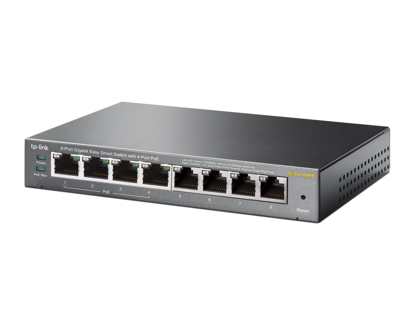 TP-LINK SWITCH EASY SMART DE 8 PUERTOS PERP GIGABIT CON 4 PUERTOS POE