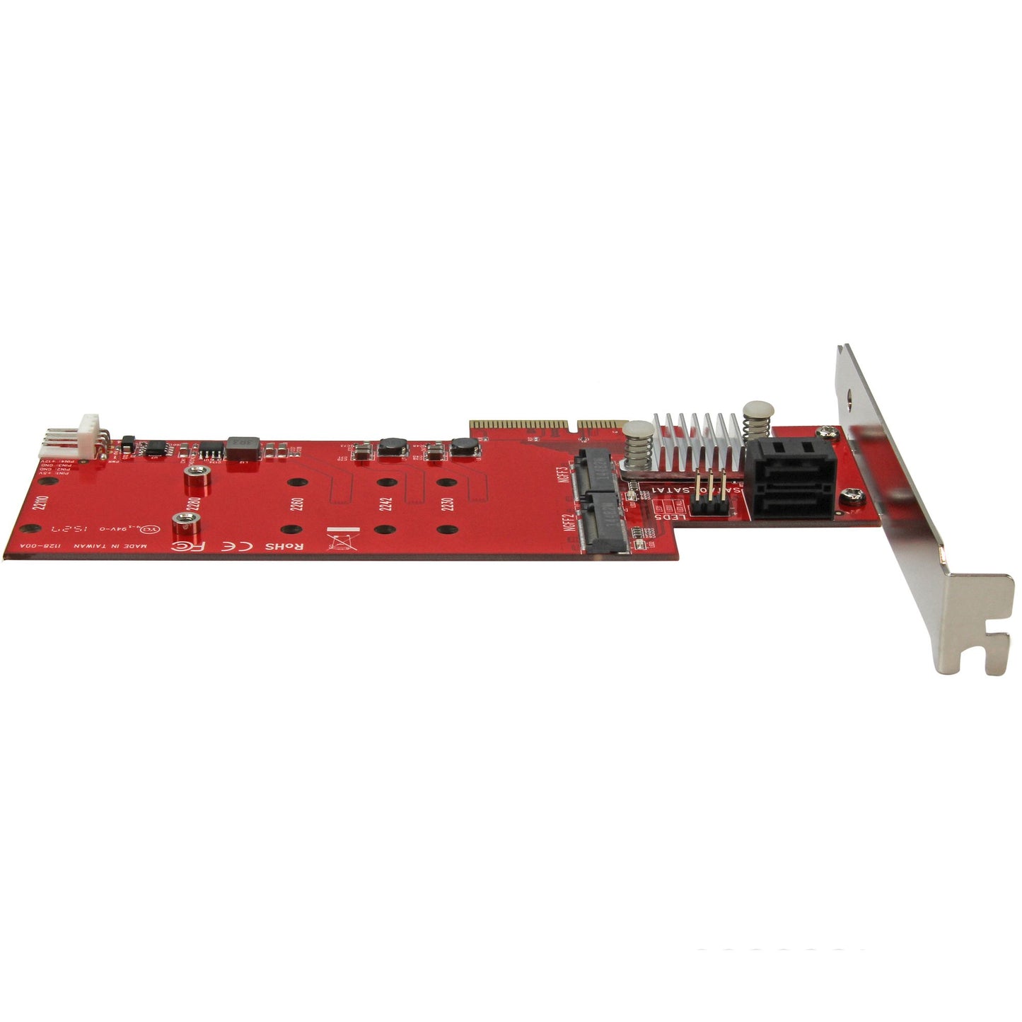 Tarjeta PCI Express Controladora STARTECH de 2x SSD NGFF M.2 y 2x Puertos SATA III - Compatibilidad con RAID