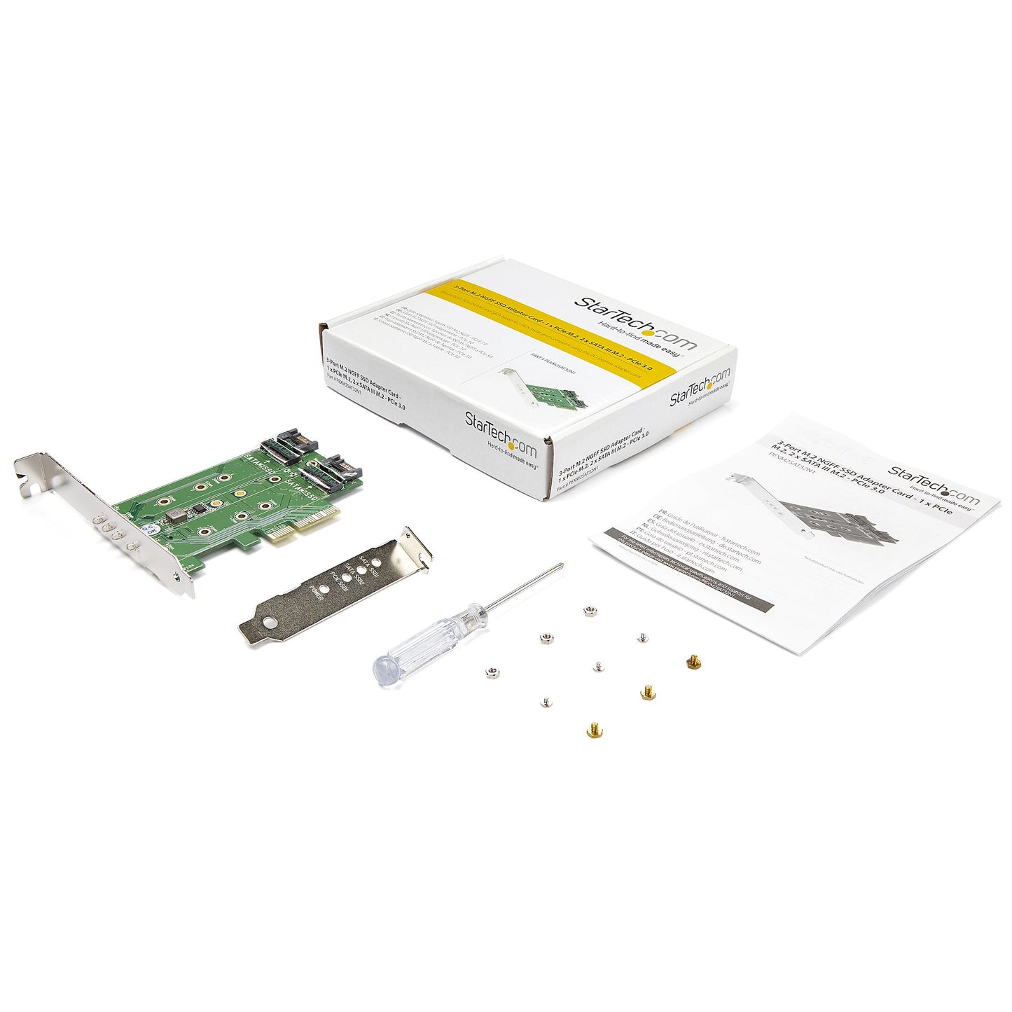 STARTECH CONSIG TARJETA ADAPTADORA PCI EXPRESS INT 3 PUERTOS M.2 1XNVME 2XSATA