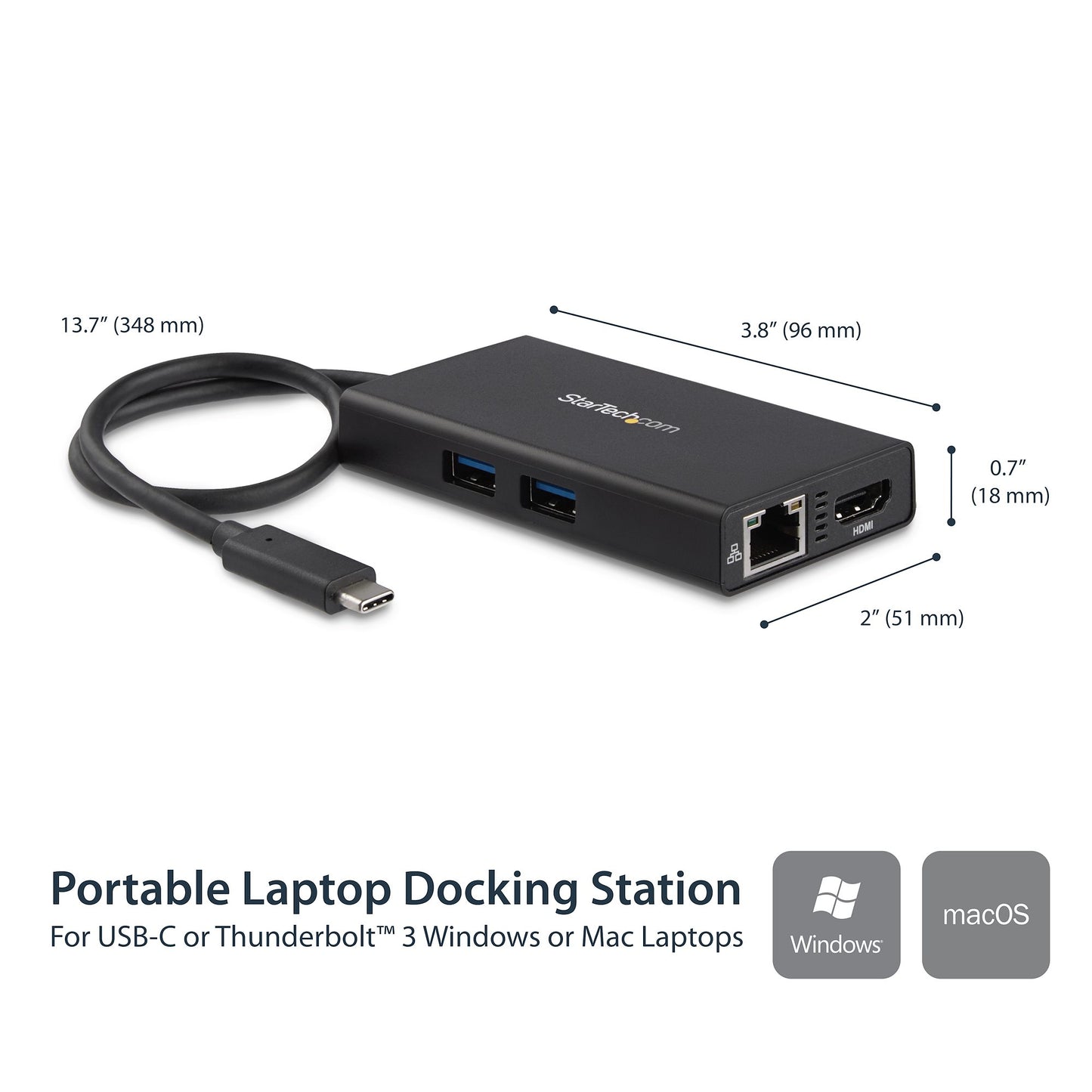 STARTECH CONSIG ADAPTADOR USB-C MULTIFUNCION DOCK PARA LAPTOPS MINI REPLICADOR