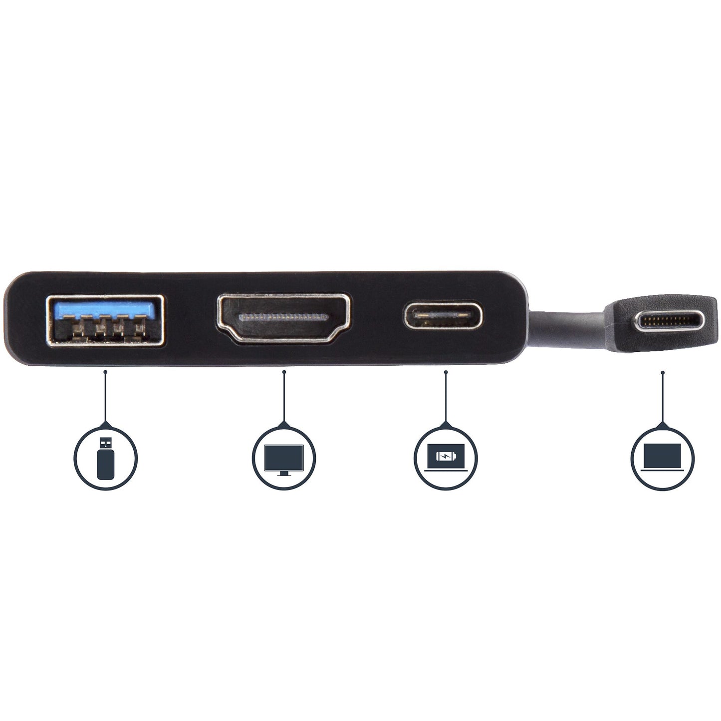 STARTECH CONSIG ADAPTADOR MULTIFUNCION USB C 4 DOCK HDMI CON POTENCIA Y USB A
