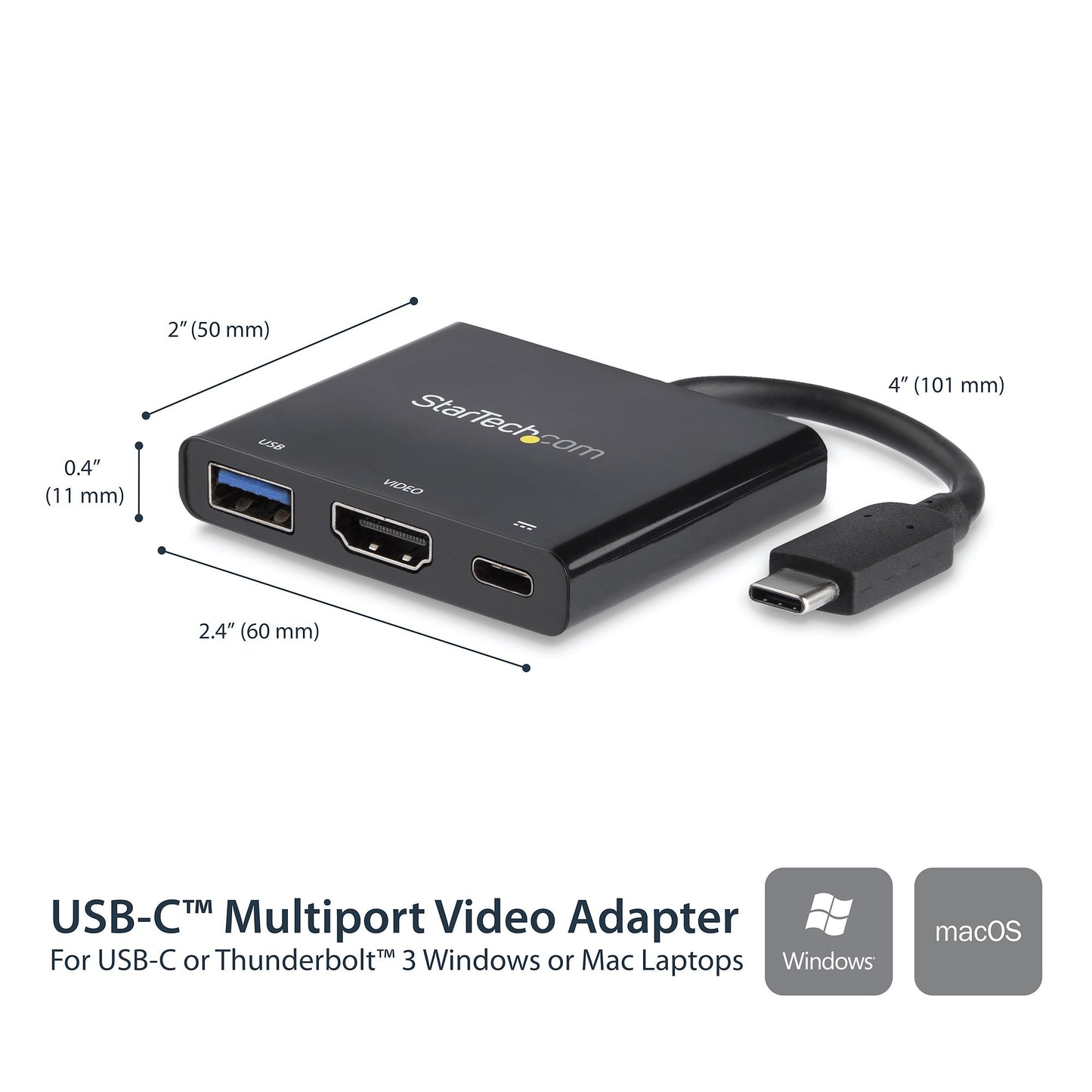 STARTECH CONSIG ADAPTADOR MULTIFUNCION USB C 4 DOCK HDMI CON POTENCIA Y USB A