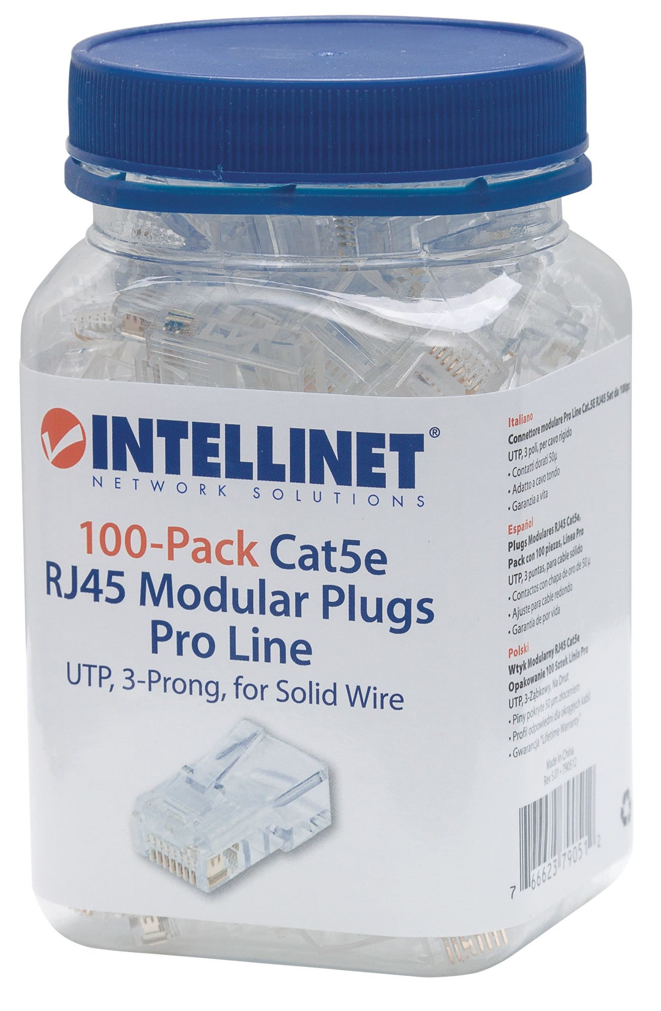 Intellinet Plug RJ45 CAT 5e UTP Solido Pro 100 Pzas