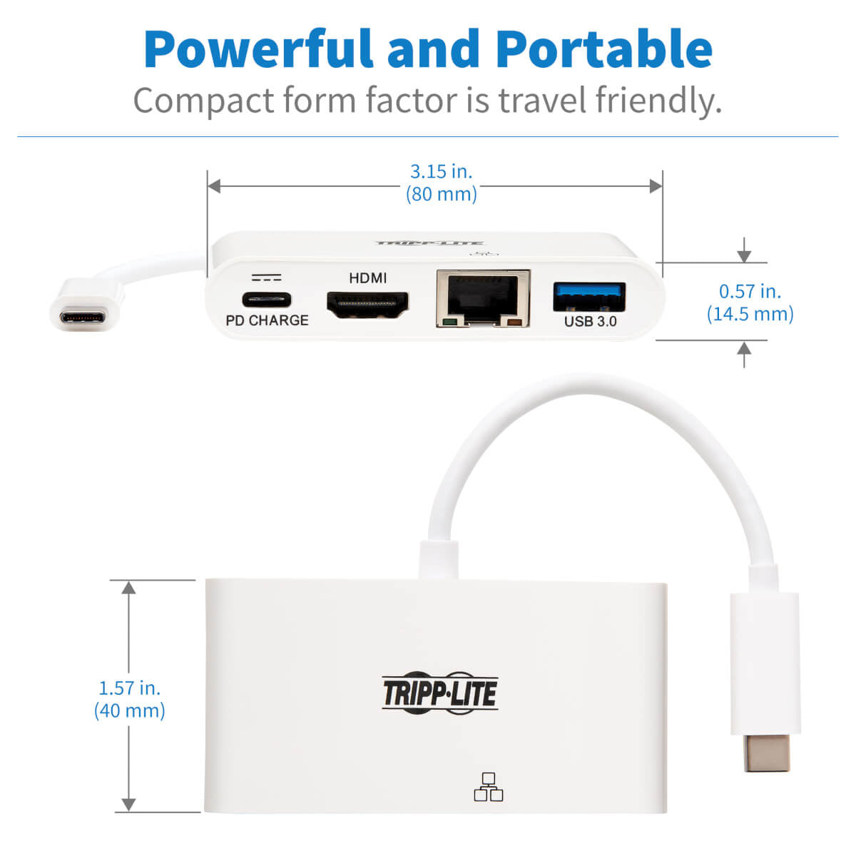 Hub Adaptador Tripp Lite U444-06N-H4GU-C, USB C Macho - 1x USB A/USB C/HDMI/RJ-45 Hembra, Blanco