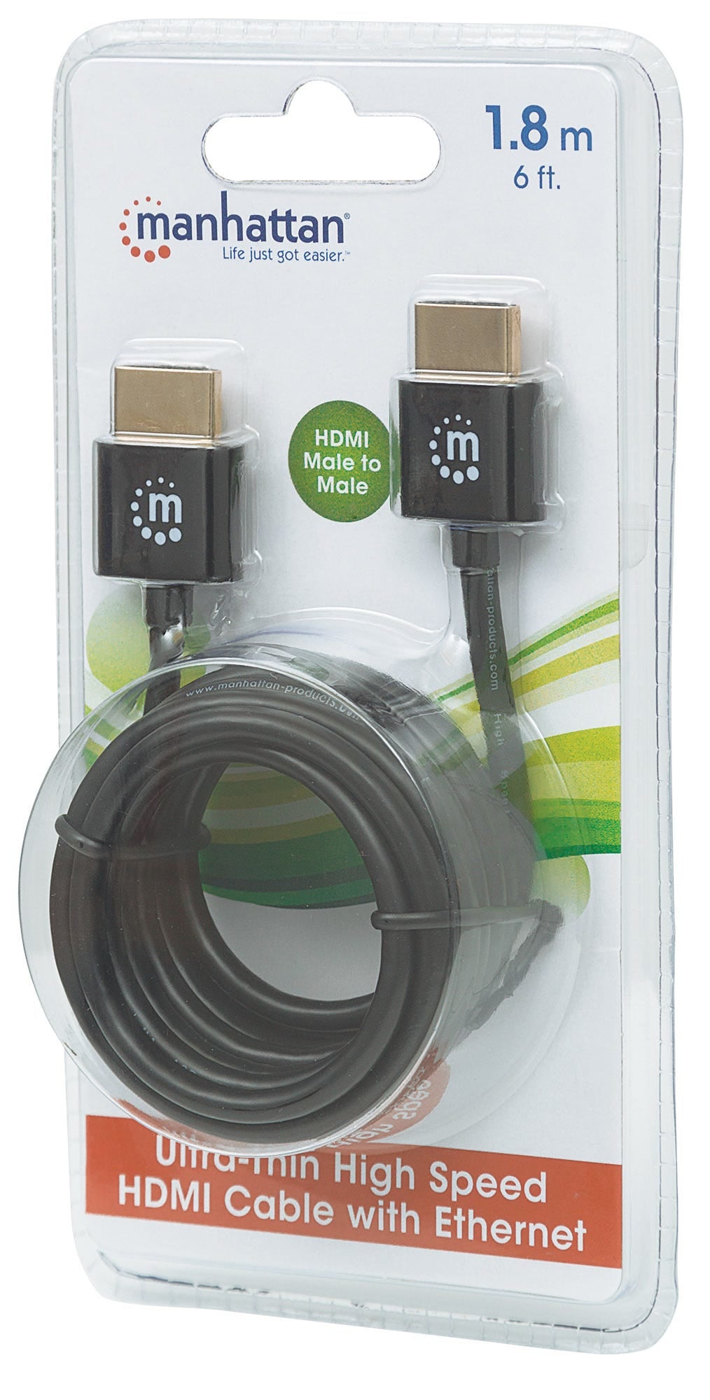 INTRACOM CABLE HDMI ULTRADELGADO 1.8M CABL ETHERNET 3D 4K M-M VELOCIDAD 2.0