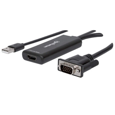 INTRACOM CABLE ADAPTADOR CONVERTIDOR CABL VGA A HDMI AUDIO Y AC VIA USB