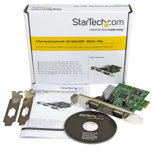 Tarjeta Serial PCI Express StarTech.com PEX2S1050, de 2 Puertos DB9 RS232
