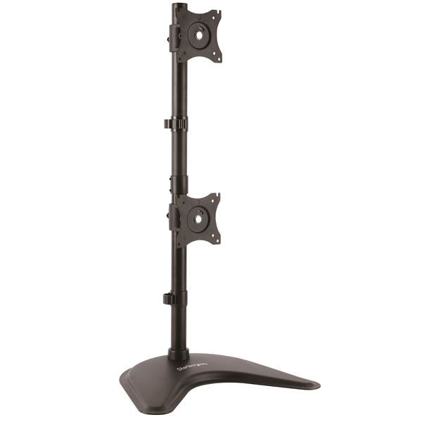 Soporte Vertical de Acero de Servicio Pesado para dos Monitores StarTech, con Base Ajustable VESA para Pantallas de hasta 27 Pulgadas
