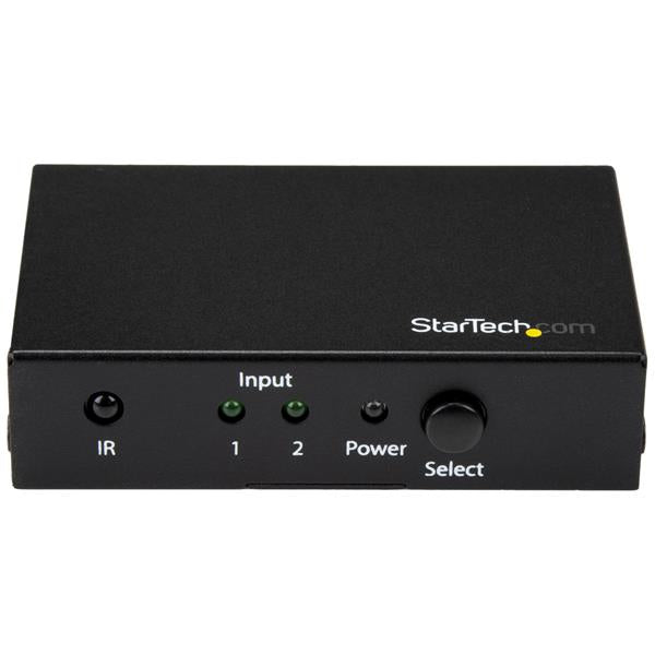 StarTech Switch Conmutador HDMI de 2 Puertos, 4K 60Hz, 3840 × 2160, 4K, 2 Dispositivo de Entrada, Pantalla, Proyector, TV, Reproductor de disco Blu-Ray