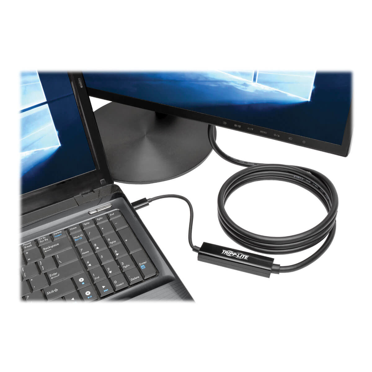 Cable Tripp Lite U444-006-D, USB C Macho - DVI-D Macho, 1.8 Metros, Compatible con Thunderbolt 3, Negro