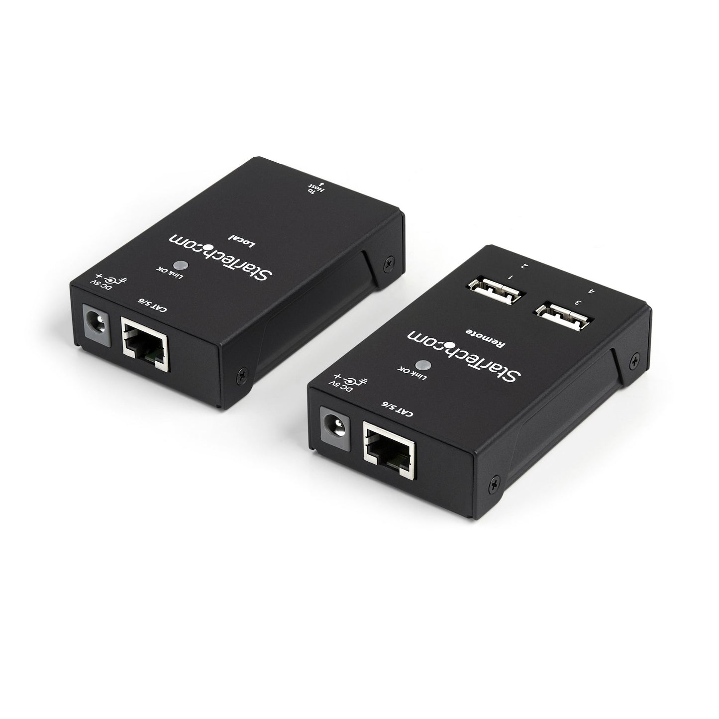 Extensor USB 2.0 STARTECH de 4 Puertos por Cable Cat5 o Cat6, color negro