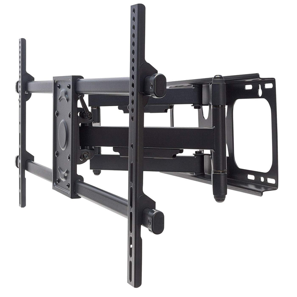 Soporte de pared para pantallas de 37" a 90" con movimiento articulado ajustable para girar, inclinar, o nivelar de color negro