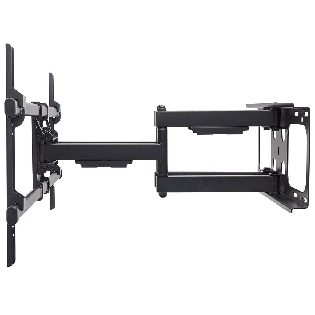 Soporte de pared para pantallas de 37" a 90" con movimiento articulado ajustable para girar, inclinar, o nivelar de color negro