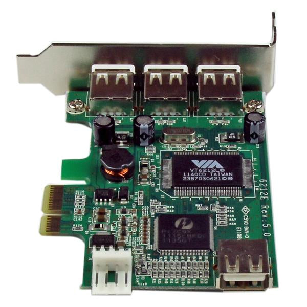 Adaptador tarjeta PCI Express STARTECH Perfil Bajo USB 2.0 Alta Velocidad - 3 Externos y 1 Interno - 4 puertos USB