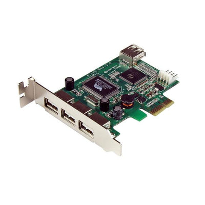 Adaptador tarjeta PCI Express STARTECH Perfil Bajo USB 2.0 Alta Velocidad - 3 Externos y 1 Interno - 4 puertos USB