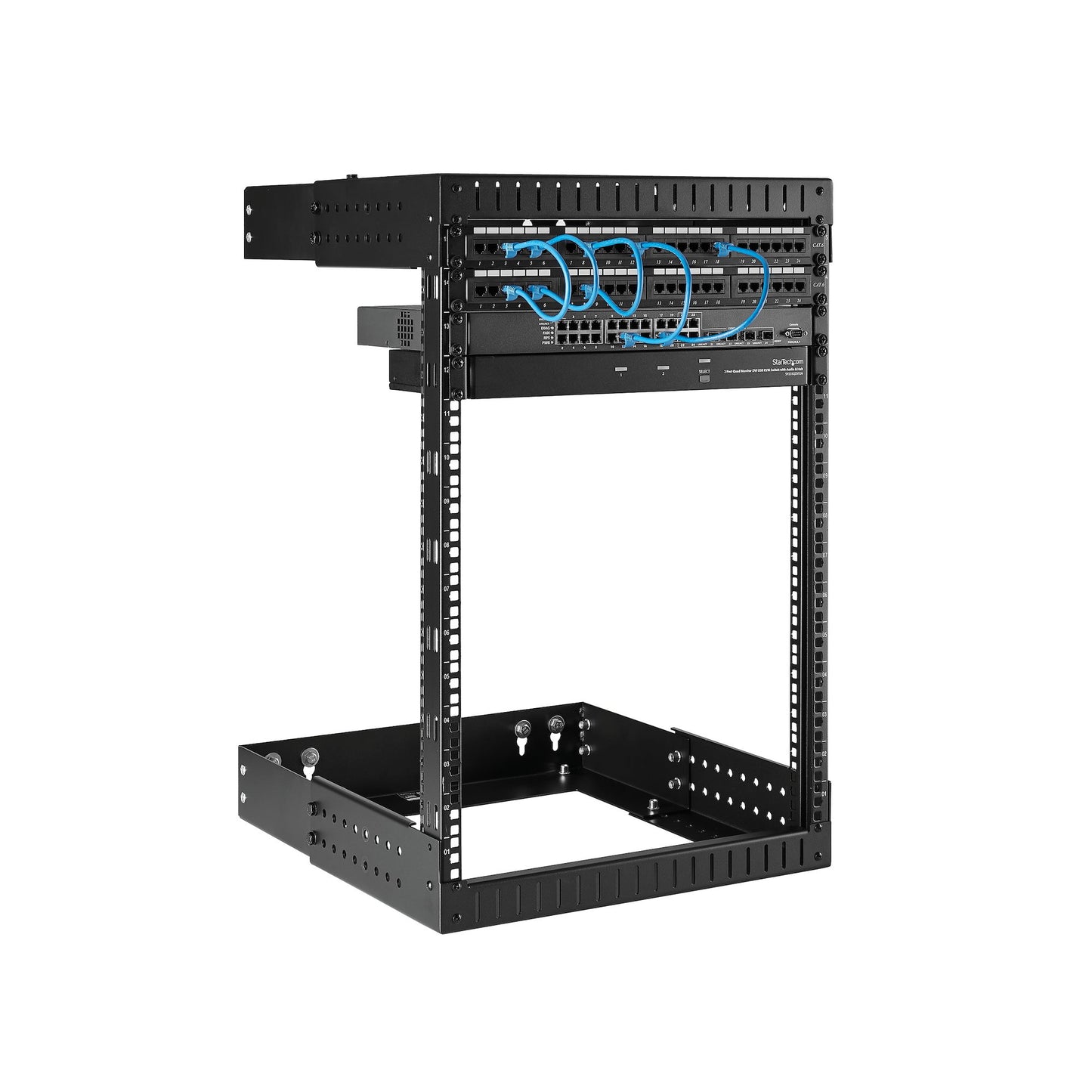 STARTECH CONSIG RACK AJUSTABLE ABIERTO 15U DE PRACK ARED 12 A 20IN PROFUNDIDAD