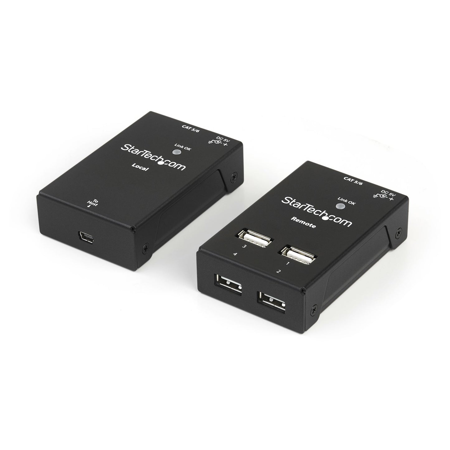 Extensor USB 2.0 STARTECH de 4 Puertos por Cable Cat5 o Cat6, color negro