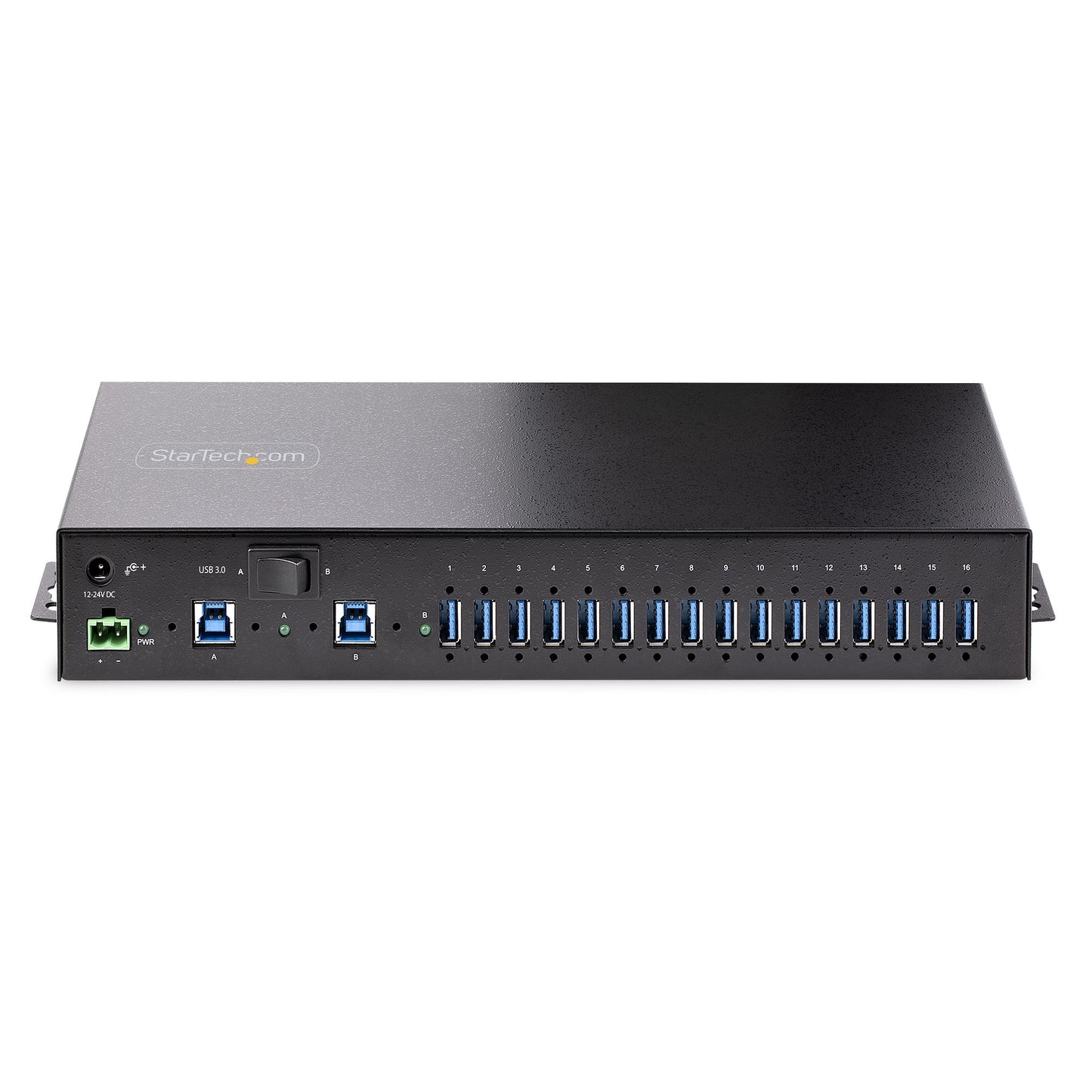 Hub USB 3.0 STARTECH 16 Puertos Industrial - Montaje en Rack/Superficie/DIN - Carga Compartida 120W, color negro
