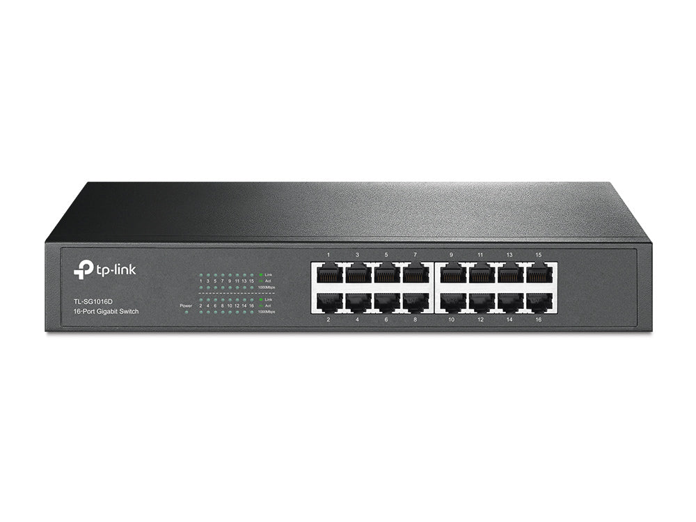 TP-LINK SWITCH CON 16 PUERTOS GIGABIT. PERP SIN ADMINISTRACION ESCRITORIO/RACK