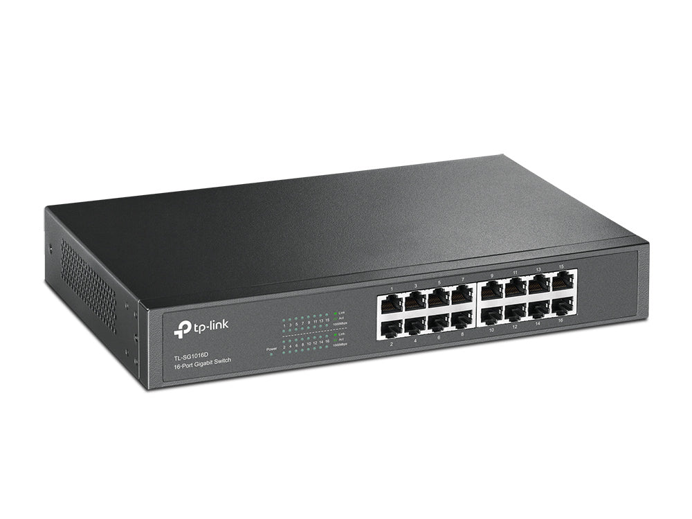 TP-LINK SWITCH CON 16 PUERTOS GIGABIT. PERP SIN ADMINISTRACION ESCRITORIO/RACK