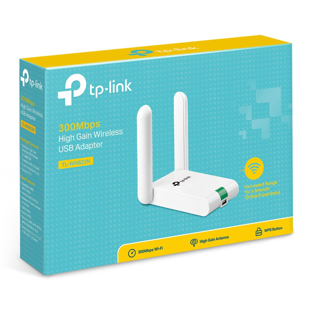 Adaptador de Red TP-Link USB TL-WN822N, Inalámbrico, 2.4 - 2.4835GHz, con 2 Antenas de 3dBi