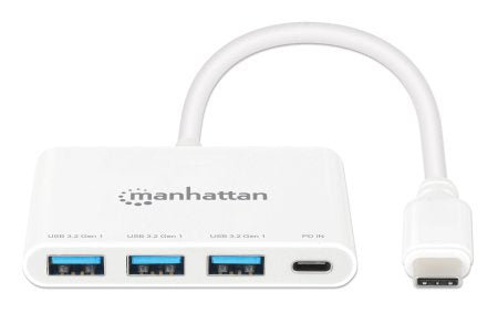 INTRACOM HUB USB-C 3 PTOS A 1 PTO C PD DOCK 5GBPS BLANCO HUB USB-C 3 PTOS A 1 PTO C PD 5GBPS BLANCO