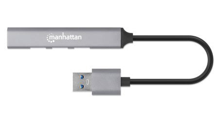 USB V2.0 MANHATTAN HUB 3 Ptos y V3.0 1 Pto, Alumini - 4 Total USB Port(s) - 3 USB 2.0 Port(s) - PC, Mac, Linux, ChromeOS