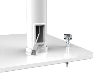 Soporte para tableta de escritorio 7.9 a 11" Manhattan, Soporta 1kg, De escritorio, Acero, Plástico, Blanco, Rotación 360°, Antirrobo