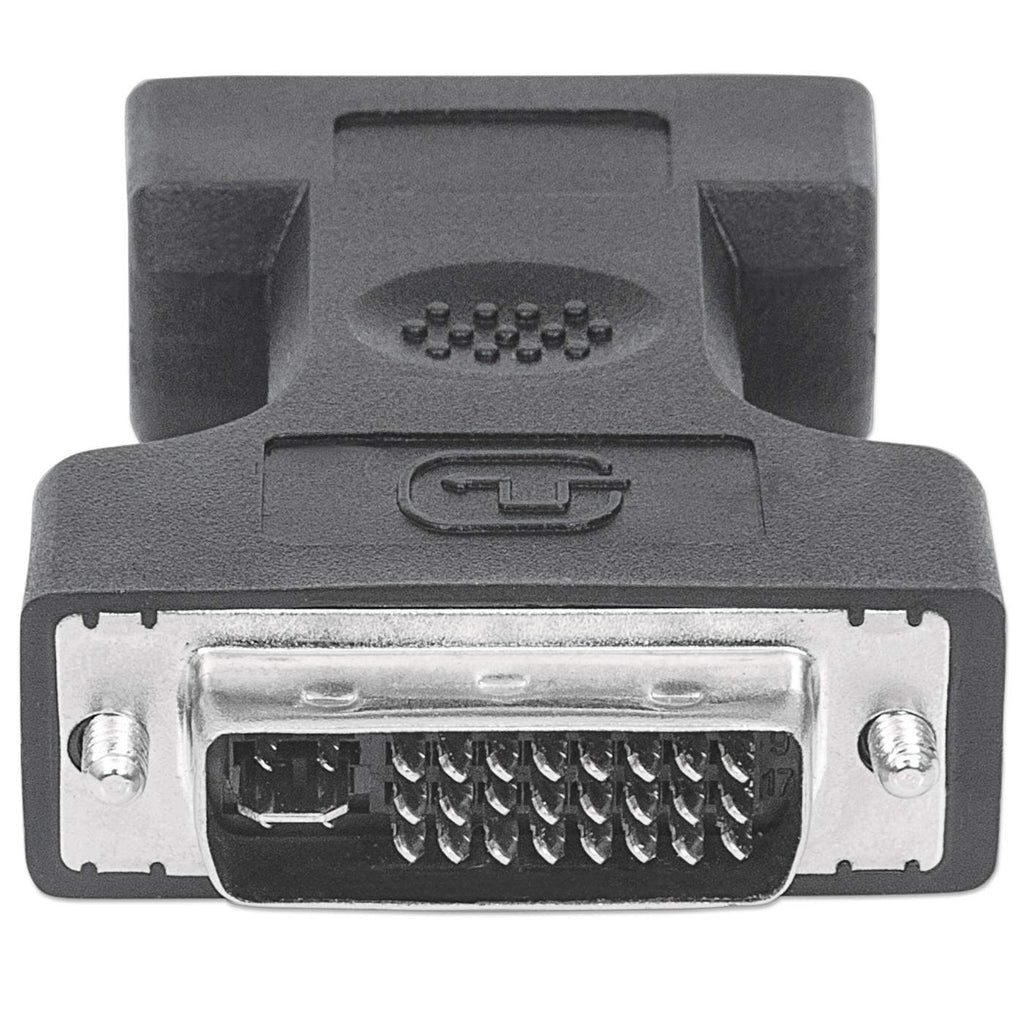 Adaptador DVI A&D 29M MANHATTAN HD15H - 1 x 15-pin HD-15 VGA Female - Níquel Conector - Negro