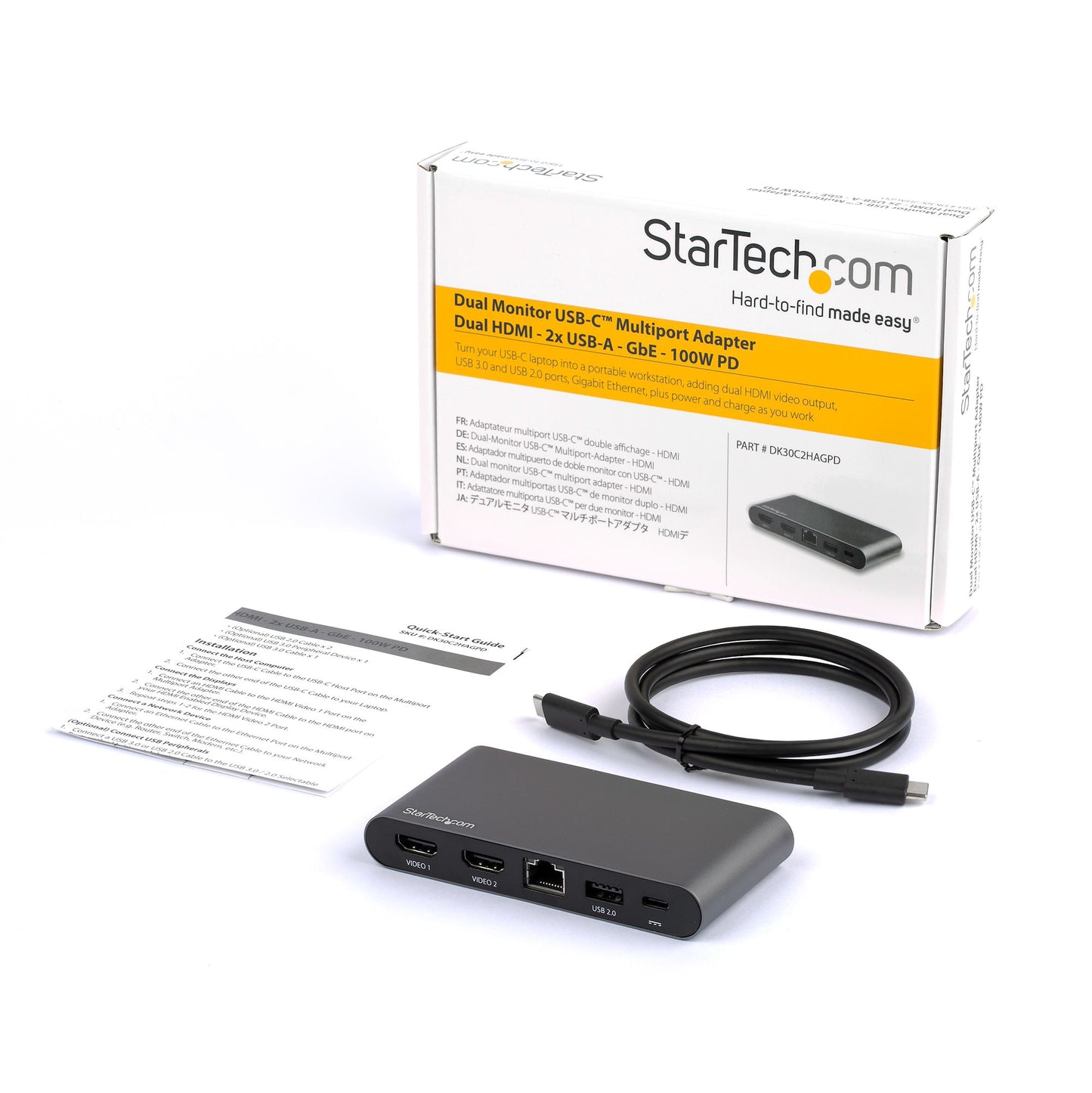 StarTech.com Docking Station DK30C2HAGPD USB, 3x USB 3.0, 1x USB 2.0, 2x HDMI, 1x RJ-45, Gris