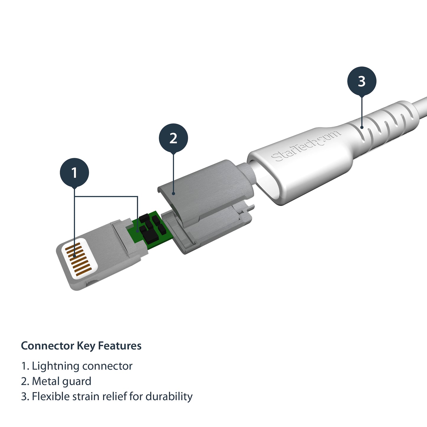 STARTECH CONSIG CABLE DE 1M USB A LIGHTNING CABL CERTIFICADO MFI APPLE BLANCO