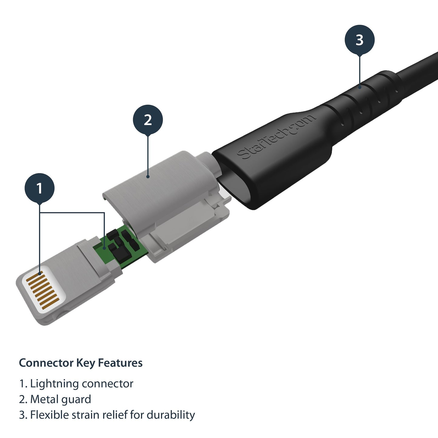 STARTECH CONSIG CABLE DE 2M USB A LIGHTNING CABL CERTIFICADO MFI APPLE NEGRO