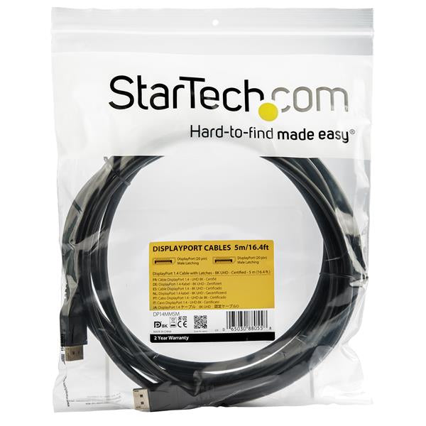 STARTECH CONSIG CABLE DISPLAYPORT 1.4 DE 5MVESACABL CERTIFIED 8K60HZ HBR3