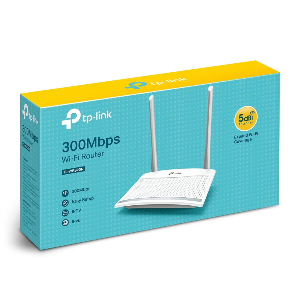 Router TP-Link Fast Ethernet Firewall TL-WR820N, Inalámbrico, 300Mbit/s, 3x RJ-45, 2.4GHz, 2 Antenas Externas 5dBi