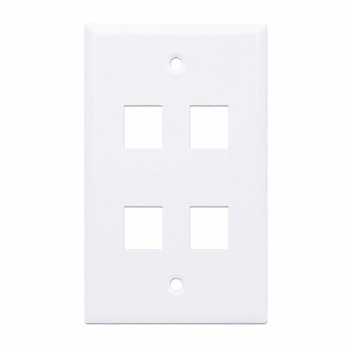 TAPA DE PARED FACEPLATE PLACA PANL 4 PUERTOS BLANCO