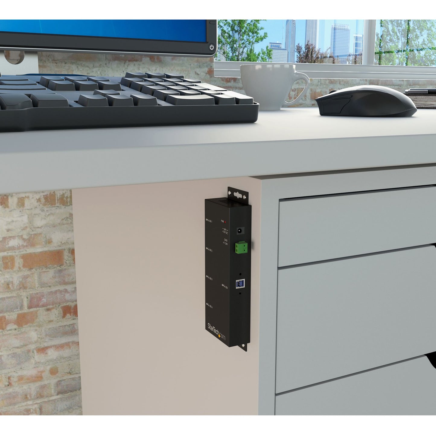Concentrador industrial USB 3.0 STARTECH (5Gbps) SuperSpeed de 4 Puertos - Hub de Montaje - 4