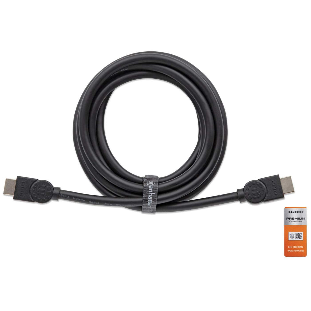 Cable Certificado Premium Manhattan 355360 HDMI 2.0 Macho - HDMI 2.0 Macho, 4K, 60Hz, 5 Metros, Negro