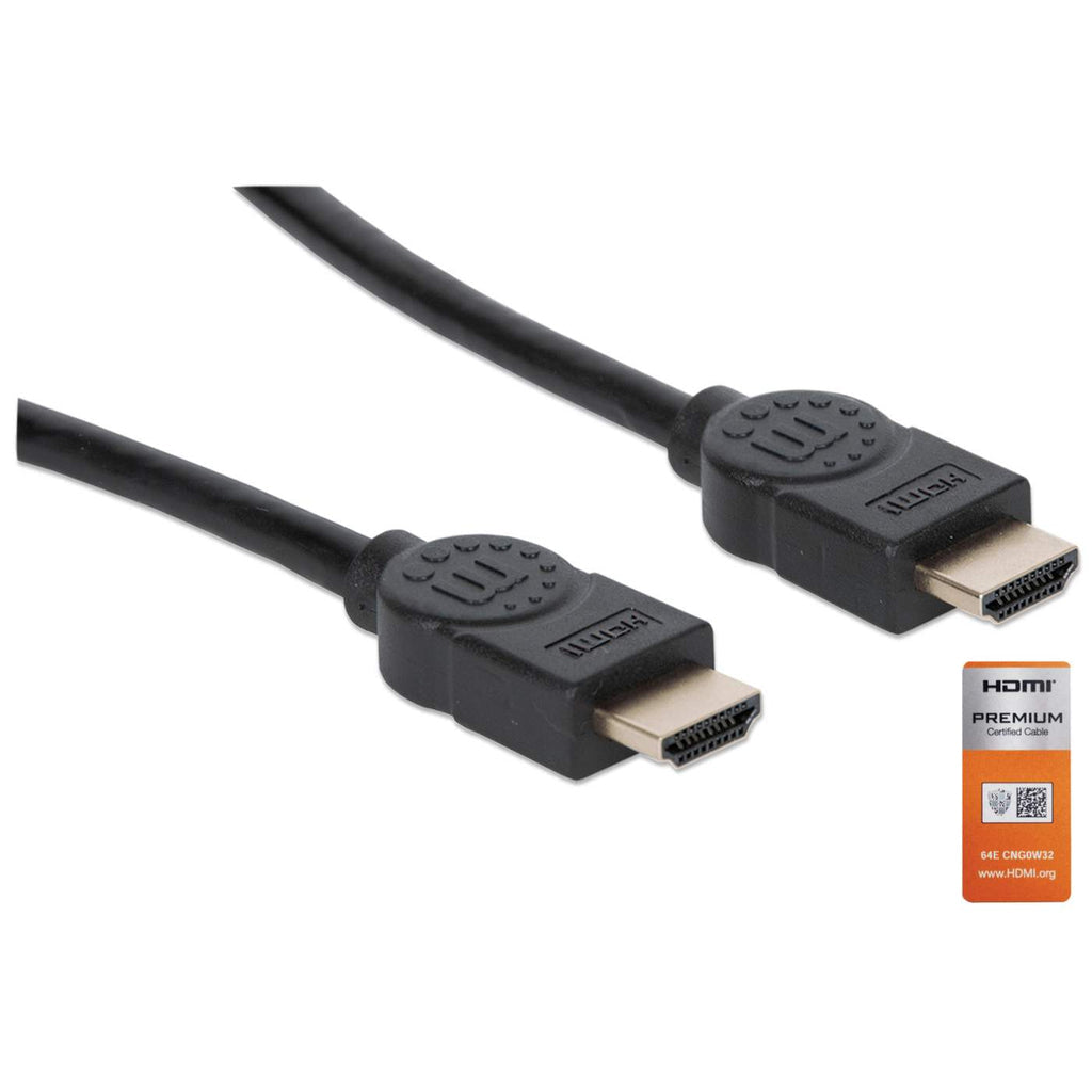 Cable Certificado Premium Manhattan 355360 HDMI 2.0 Macho - HDMI 2.0 Macho, 4K, 60Hz, 5 Metros, Negro