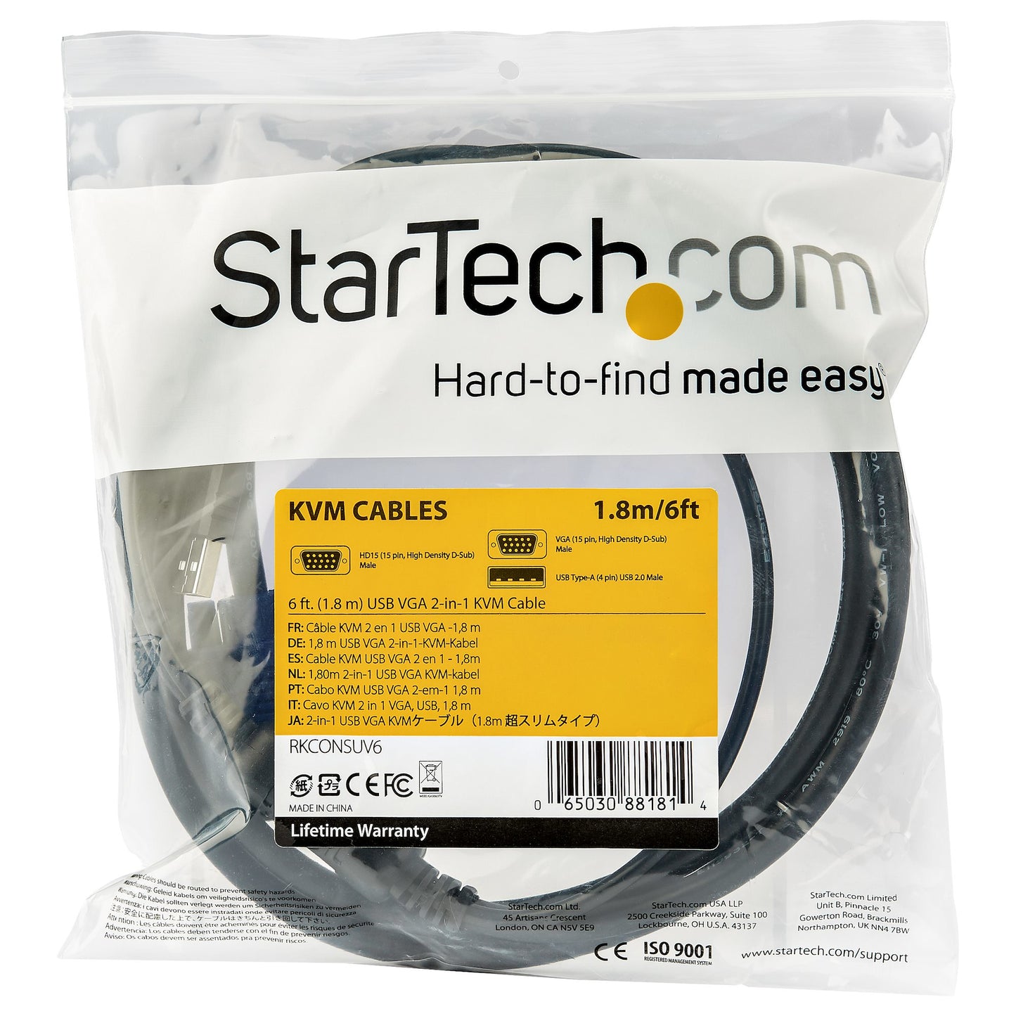 CABLE KVM USB Y VGA DE 1.8 M CABL PARA CONSOLA DE MONTAJE EN RACK - X-CUSTOMER NOT AUTHORIZED for IPN/VPN Number: A8402RL