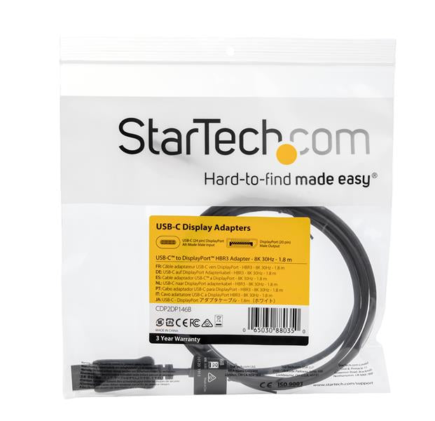 STARTECH CONSIG CABLE ADAPTADOR 1.8M USB C A ADAP DISPLAYPORT TIPO C 8K 60HZ