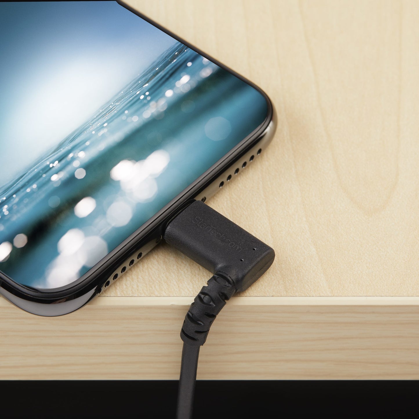 STARTECH CONSIG CABLE ACODADO USB A LIGHTNING STND PARA IPHONE DE 2M - MFI - NEGRO