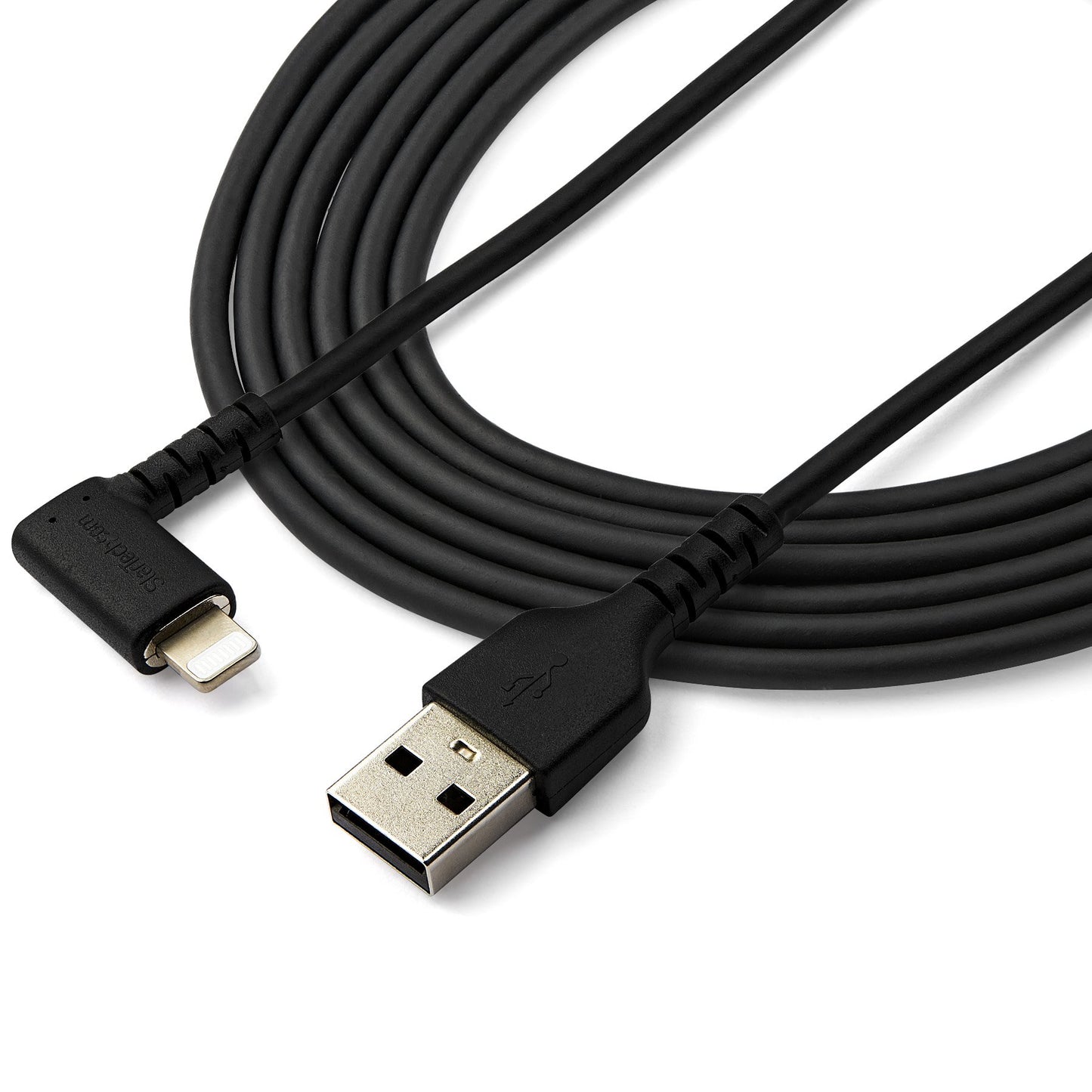 STARTECH CONSIG CABLE ACODADO USB A LIGHTNING STND PARA IPHONE DE 2M - MFI - NEGRO