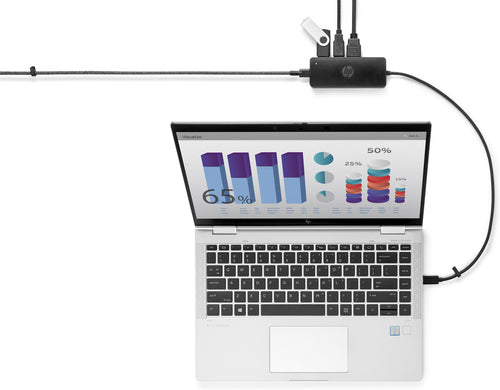 Concentrador HP USB-C G2 para viaje, Negro, 7PJ38AA