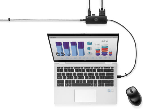 Concentrador HP USB-C G2 para viaje, Negro, 7PJ38AA