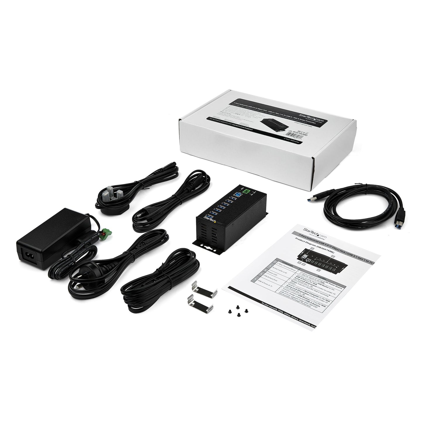 STARTECH CONSIG HUB INDUSTRIAL USB 3.0 - 7 PERP PUERTOS - ADAPTADOR DE ALIMENTACIO